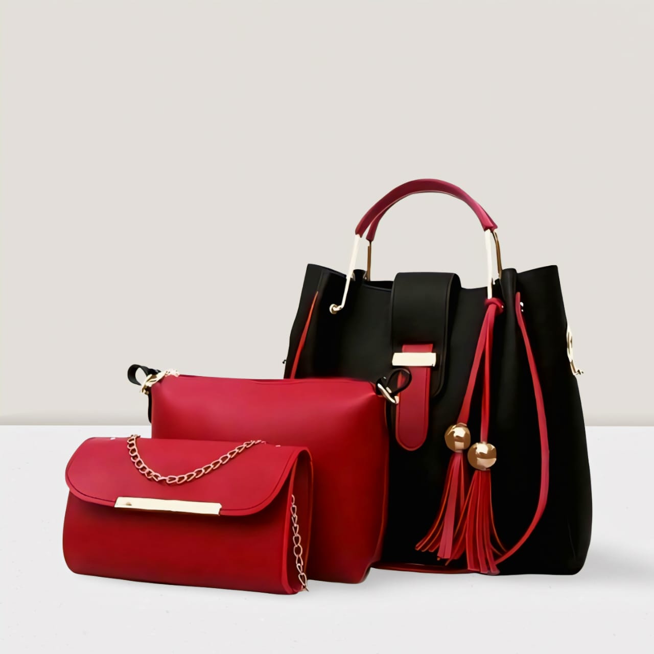 👜 3-in-1 Elegant Ladies Handbag Set – Stylish, Durable & VersatileS 👜